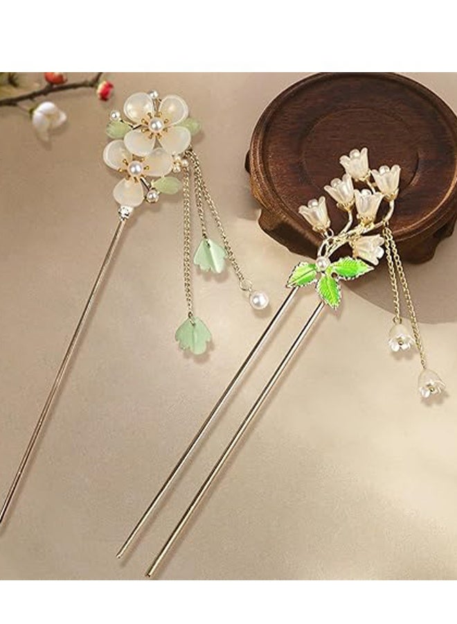 Happy D 3-piece tassel hair clip set, women's lantern hair accessories, cattail orchid - Image 5